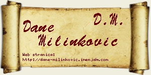 Dane Milinković vizit kartica